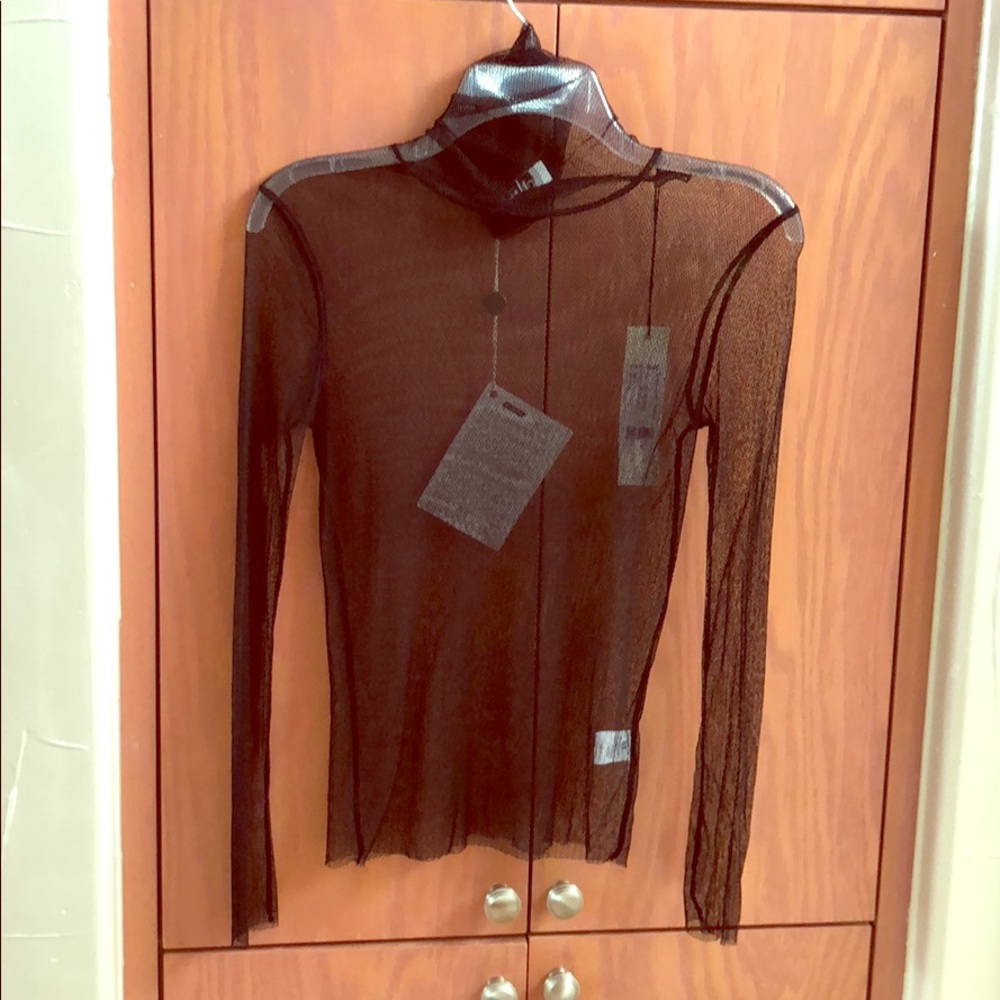 Women’s black sheer turtle neck